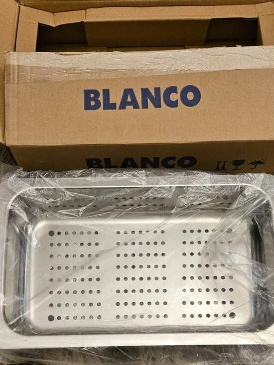 NEW Box  Blanco 514015 Stainless Steel Colander, sits on sink rim - Picture 3 of 7